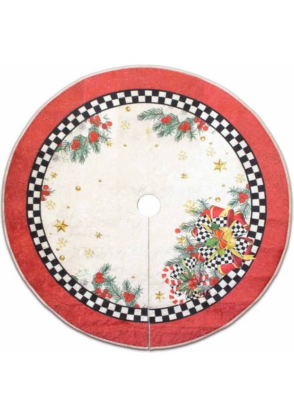 Yılbaşı Ağacı Altı Örtüsü | Yılbaşı Desenli Çam Ağacı Ayak Örtüsü Dot Tabanlı Halı | PAR0359 fiyatları