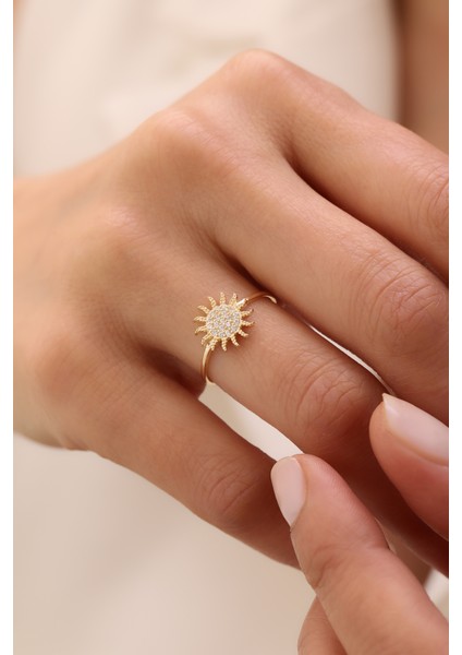 14 Ayar Altın Güneş Yüzük
