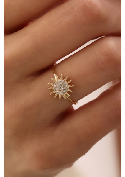 14 Ayar Altın Güneş Yüzük modelleri