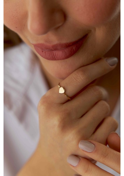 14 Ayar Altın Mini Taşsız Kalp Yüzük fiyatları