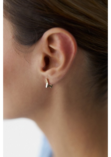 14 Ayar Altın Yıldız Halka Küpe