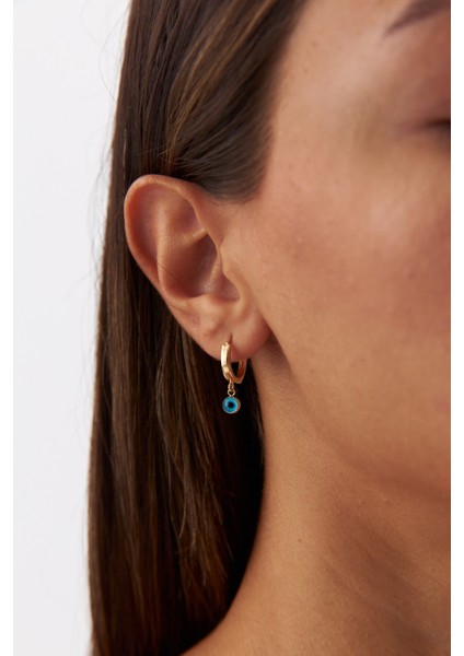 14 Ayar Altın Halka Göz Küpe