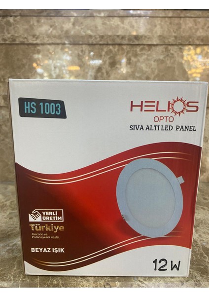 Sıva Altı Yuvarlak 12W Beyaz LED Panel Spot- Beyaz Işık LED 12 W Slim 6500K Delik 15CM Dış Çapı 17CM