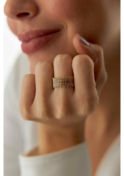 14 Ayar Altın Çubuk Yüzük