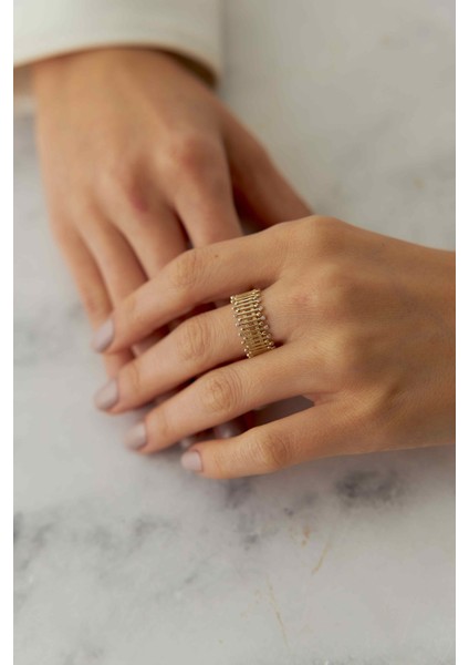 14 Ayar Altın Çubuk Yüzük modelleri