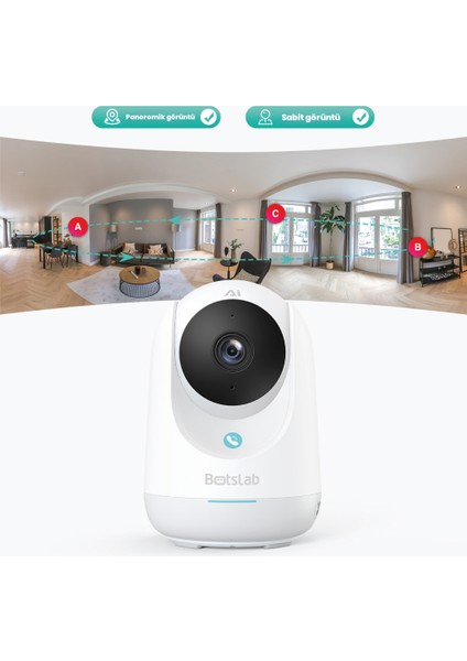 2c Pro Smart Camera Set - 3k / Tek Tuşla Sesli Arama / 360 Akıllı Güvenlik Kamerası - C222 fırsatları