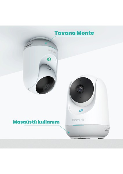 2c Pro Smart Camera Set - 3k / Tek Tuşla Sesli Arama / 360 Akıllı Güvenlik Kamerası - C222