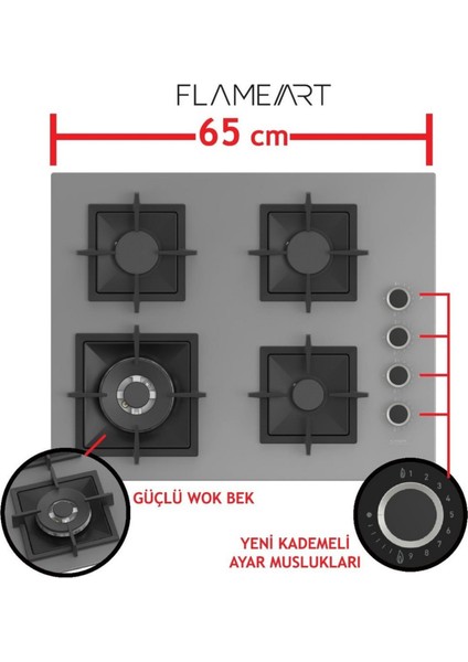 Fryart&silentart-Steamart Fi Sessiz Antrasit Gri Ankastre Set (D079-SA+XE64CPR+SC408-WFA Wok) indirimleri