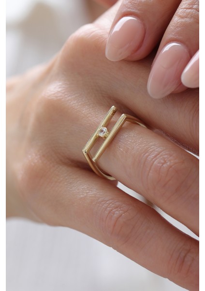 14 Ayar Altın Modern Tektaş Yüzük fiyatları