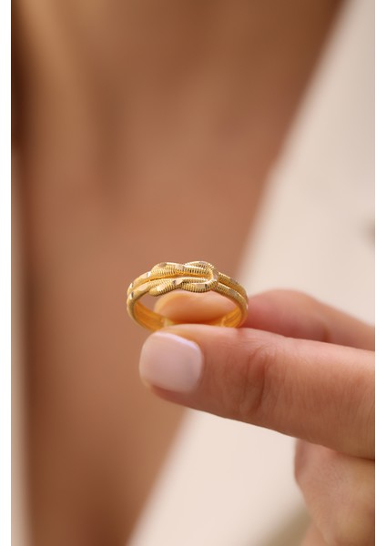 14 Ayar Altın Aşk Düğümü Yüzük modelleri