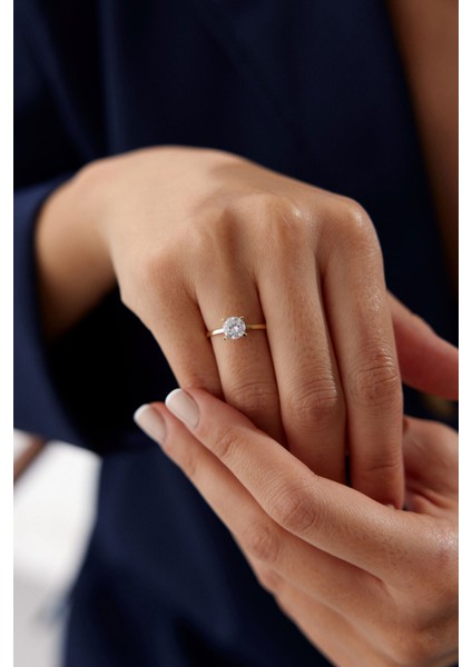 14 Ayar Altın Pırlanta Kesim Tektaş Yüzük fiyatları