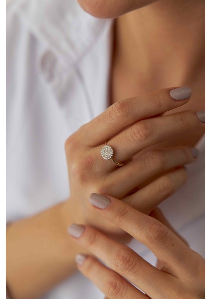 14 Ayar Altın Taşlı Yuvarlak Yüzük fiyatları