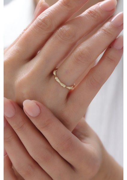 14 Ayar Altın Kemik Yüzük