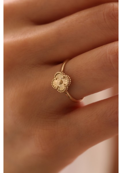 14 Ayar Altın Kalemli Yonca Yüzük fiyatları