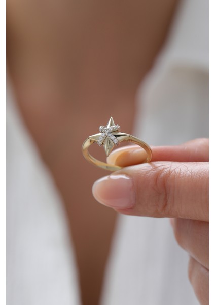 14 Ayar Altın Kutup Yıldızı Yüzük