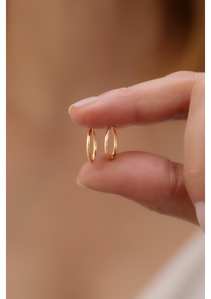 14 Ayar Altın Minimalist Halka Küpe modelleri
