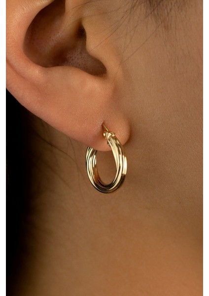 14 Ayar Altın Burgu Küpe