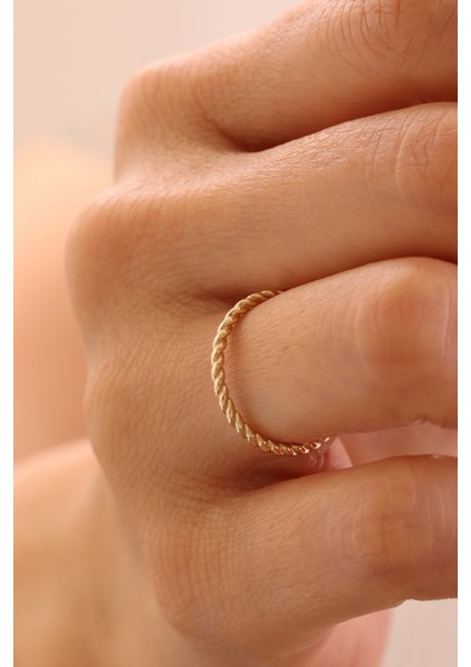 14 Ayar Altın Minimal Burgu Yüzük fiyatları