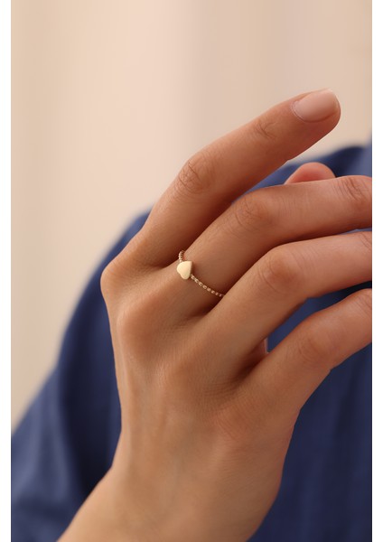 14 Ayar Altın Kalp Yüzük