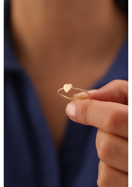 14 Ayar Altın Kalp Yüzük modelleri