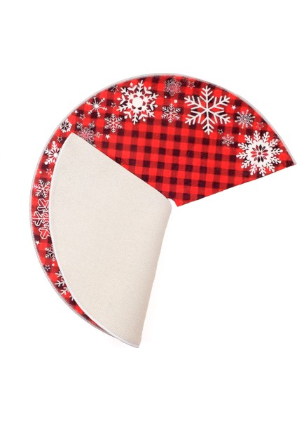 Yılbaşı Ağacı Altı Örtüsü | Yılbaşı Desenli Çam Ağacı Ayak Örtüsü Dot Tabanlı Halı | PAR0359 fırsatları