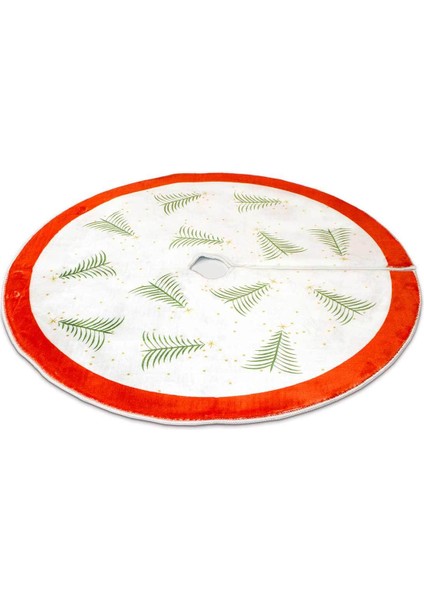 Yılbaşı Ağacı Altı Örtüsü | Yılbaşı Desenli Çam Ağacı Ayak Örtüsü Dot Tabanlı Halı | PAR0359 fırsatları