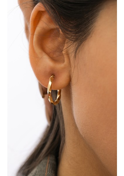 14 Ayar Altın Burgu Küpe