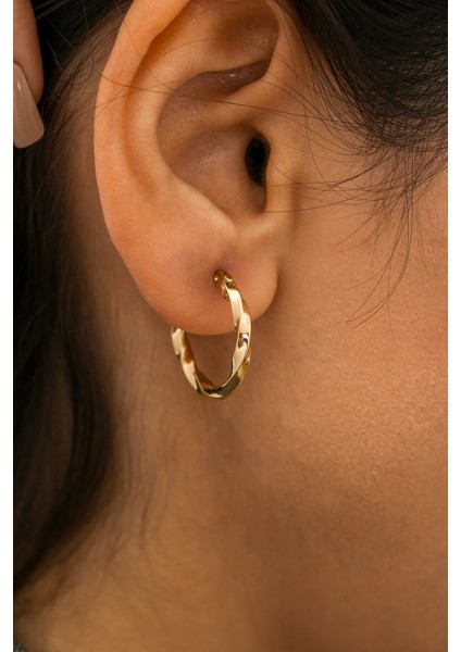 14 Ayar Altın Burgu Küpe