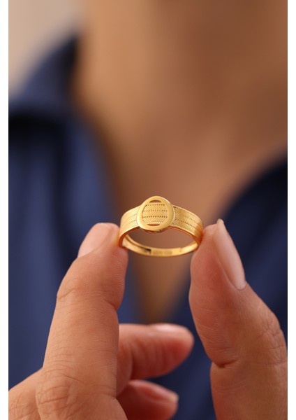 14 Ayar Altın Oval Detaylı Trabzon Yüzük modelleri