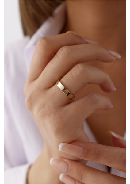 14 Ayar Altın Çivili Alyans 4mm fiyatları