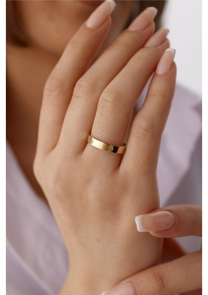 14 Ayar Altın Çivili Alyans 4mm fırsatları