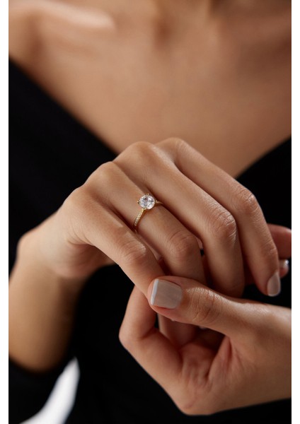 14 Ayar Altın Tektaş Yüzük