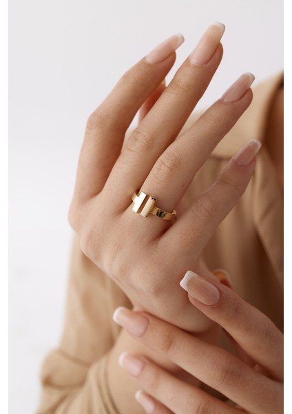 14 Ayar Altın T Yüzük