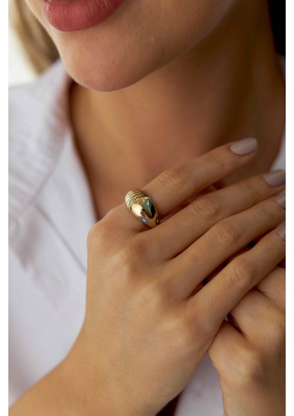 14 Ayar Altın Mineli Istiridye Yüzük fiyatları