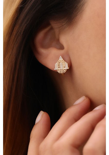 14 Ayar Altın Üçgen Küpe