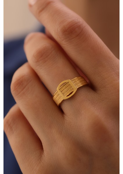 14 Ayar Altın Dikdörtgen Detaylı Trabzon Yüzük fiyatları