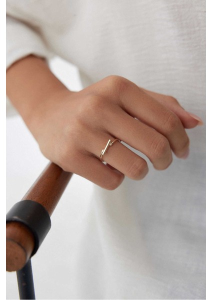 14 Ayar Altın Çubuk Yüzük