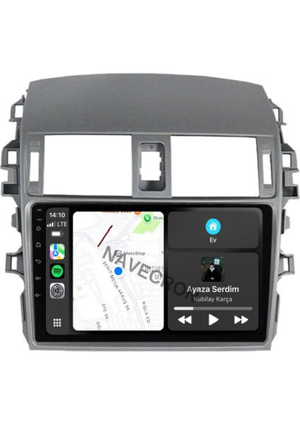 Toyota Corolla 2007-12 9" Uyumlu Android Multimedia Gerçek 4/64 Kablosuz Carplay Geri Görüş Kameralı