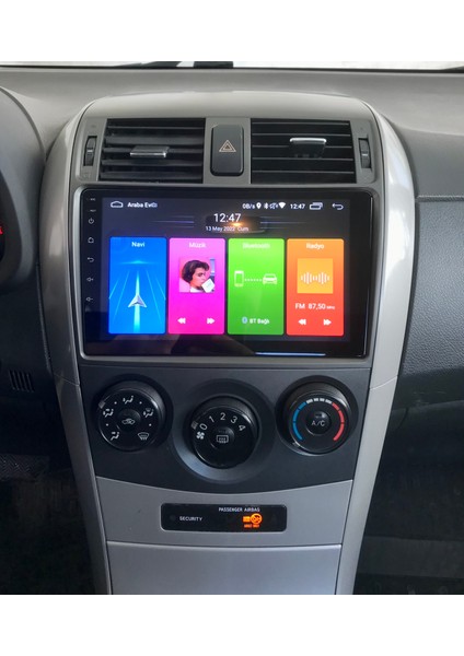 Toyota Corolla 2007-12 9" Uyumlu Android Multimedia Gerçek 4/64 Kablosuz Carplay Geri Görüş Kameralı modelleri