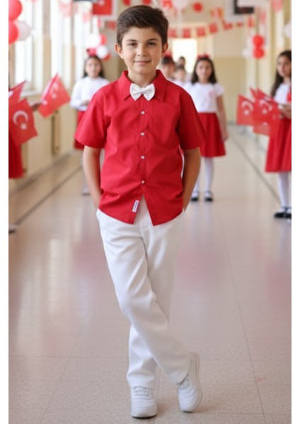 Erkek Çocuk Santino Papyonlu Alt Üst Takım 23 Nisan 29 Ekim 10 Kasım 19 Mayıs Gösteri Kıyafeti