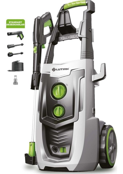 Yüksek Basınçlı Yıkama Makinası Kömürsüz Indiksiyon Motor 2500 Watt 195 Bar Lutian