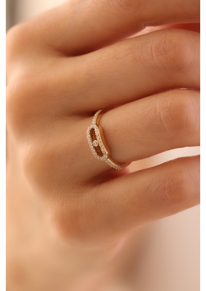 14 Ayar Altın Messika Yüzük