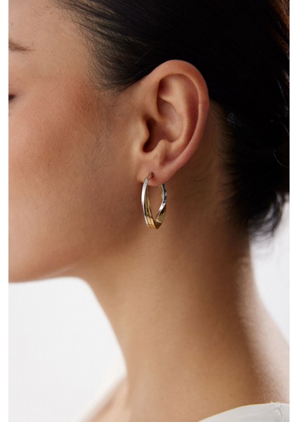 14 Ayar Altın Burgulu Halka Küpe