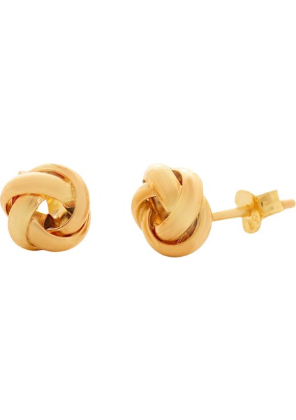 14 Ayar Altın Minimal Düğüm Küpe fırsatları