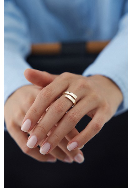 14 Ayar Altın Twist Yüzük modelleri