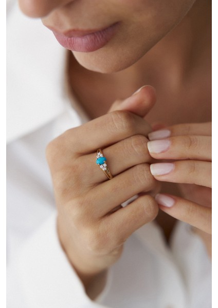 14 Ayar Altın Firuze Yüzük