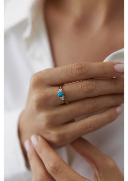 14 Ayar Altın Firuze Yüzük fiyatları