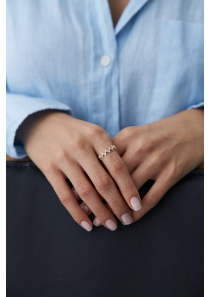 14 Ayar Altın Taşlı Zikzak Yüzük fiyatları