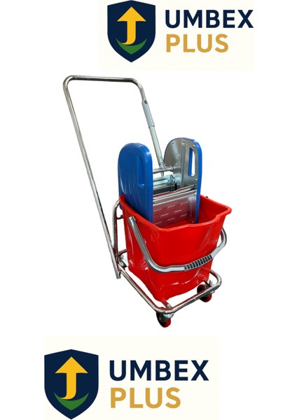 Tekli Metal Presli Temizlik Arabası