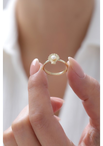 14 Ayar Altın Istiridye Inci Yüzük fiyatları